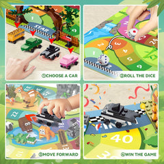 HOGOKIDS foldable play mat doubles as base and storage for tidy cleanup.