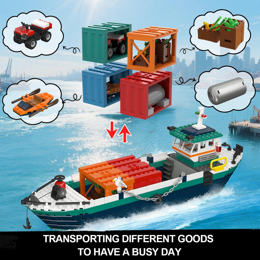 HOGOKIDS Four containers with cargo boost pretend logistics scenarios