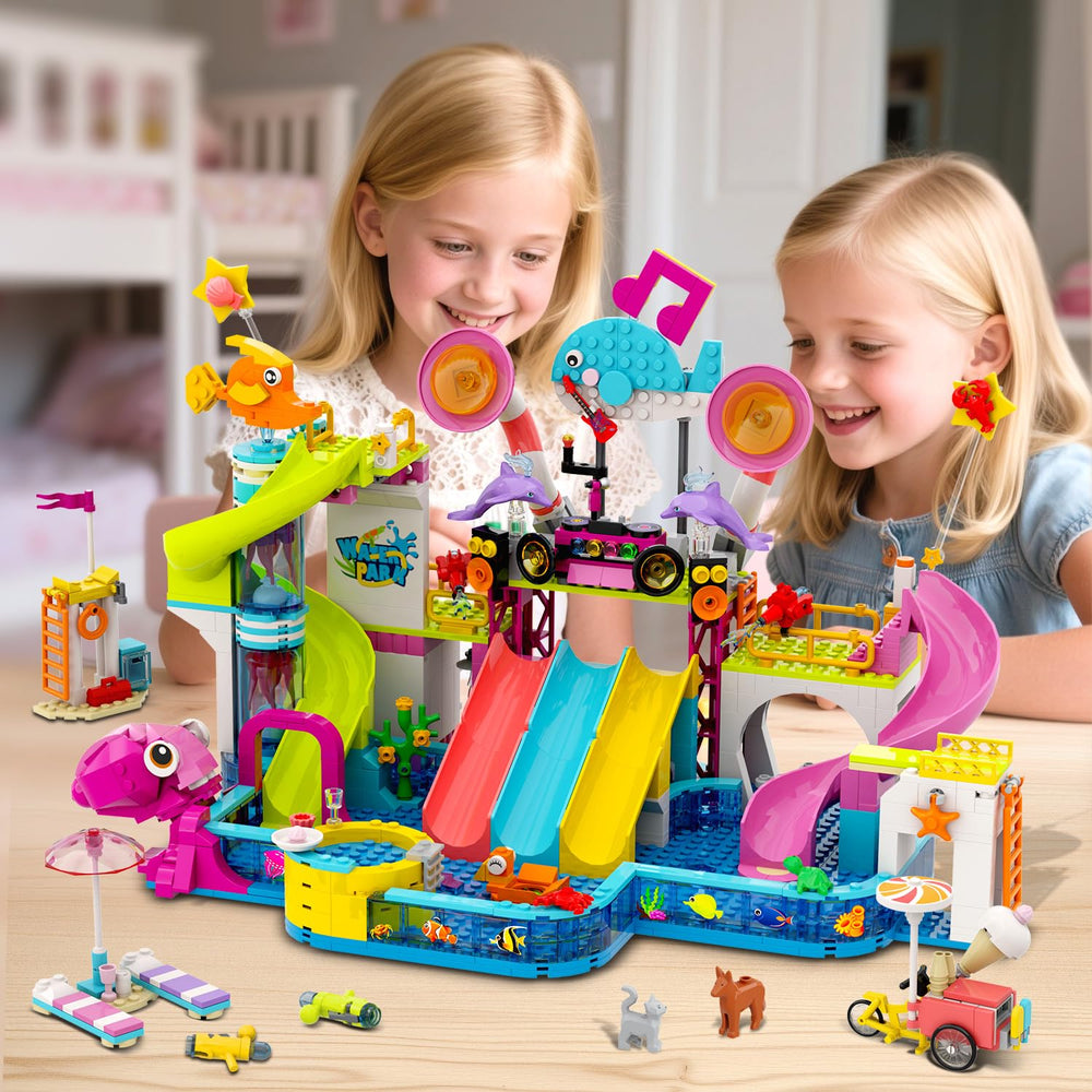 HOGOKIDS Friends water park five slides showcase bright colors and action