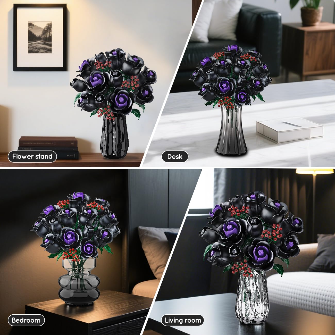 HOGOKIDS gothic black roses adding mysterious elegance to any room