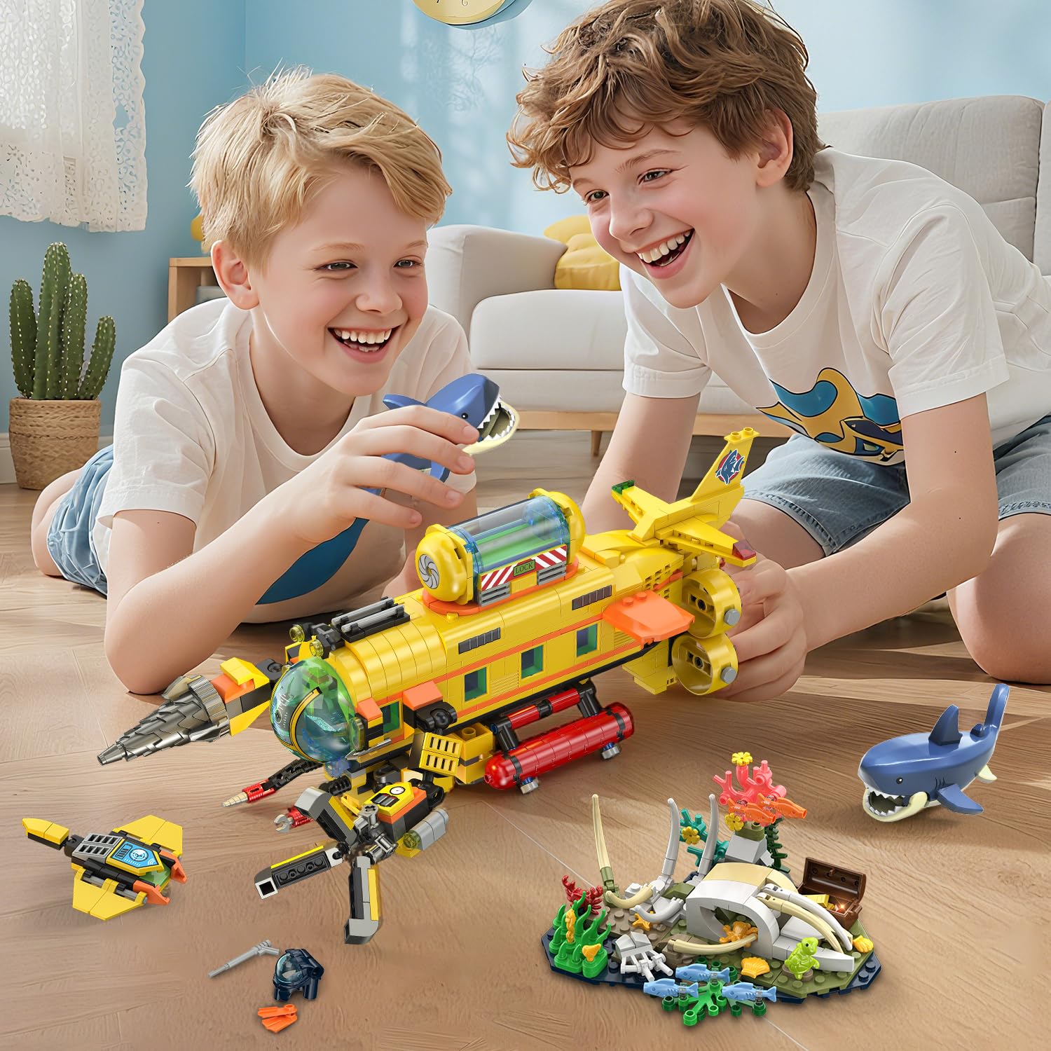 HOGOKIDS LED lighting kit brightens deep-sea scenes at night.