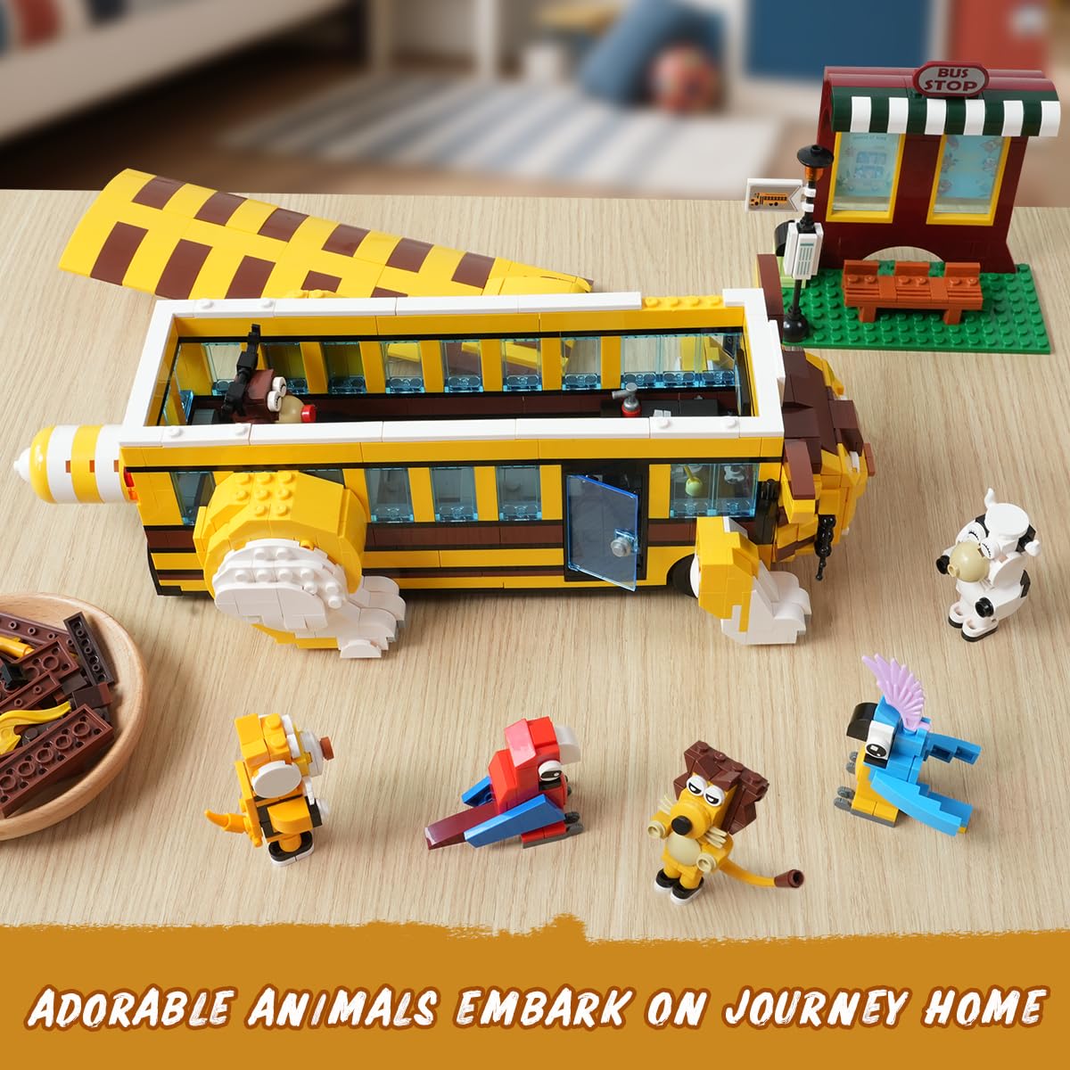 HOGOKIDS lion figure aboard the bus sparks heroic storytelling adventures
