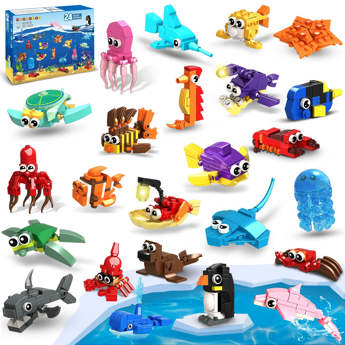 HOGOKIDS lionfish mini blocks for valentines favors, promotes creative play and classroom prizes