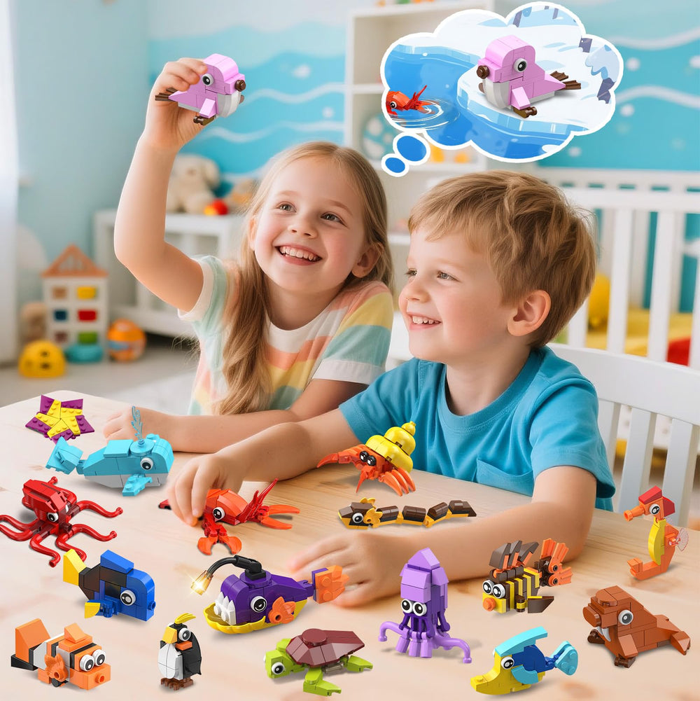 HOGOKIDS marine animal turtle-building-block: fosters color and shape recognition.