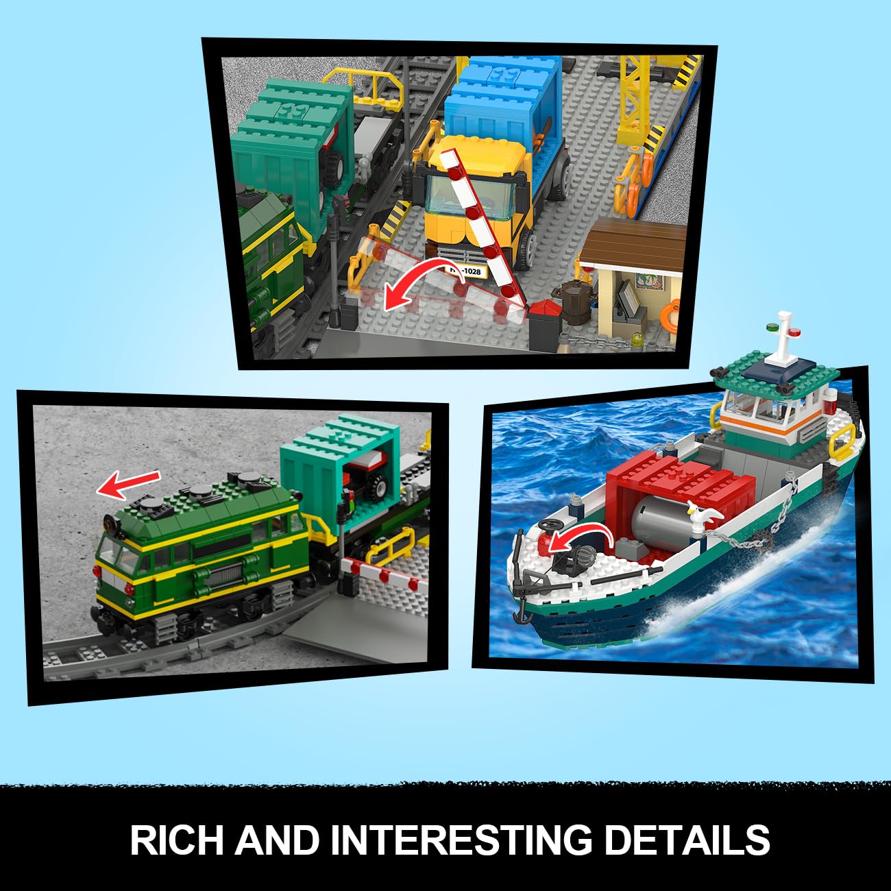 HOGOKIDS Mini yacht and vehicle cargo for diverse play ideas