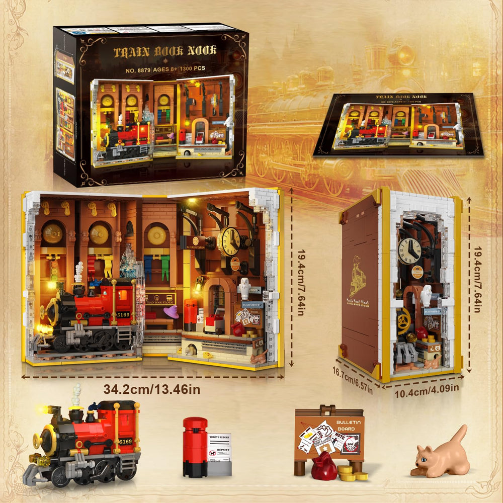 HOGOKIDS nineteen-centimeter miniature scene ideal for bookshelf depth.