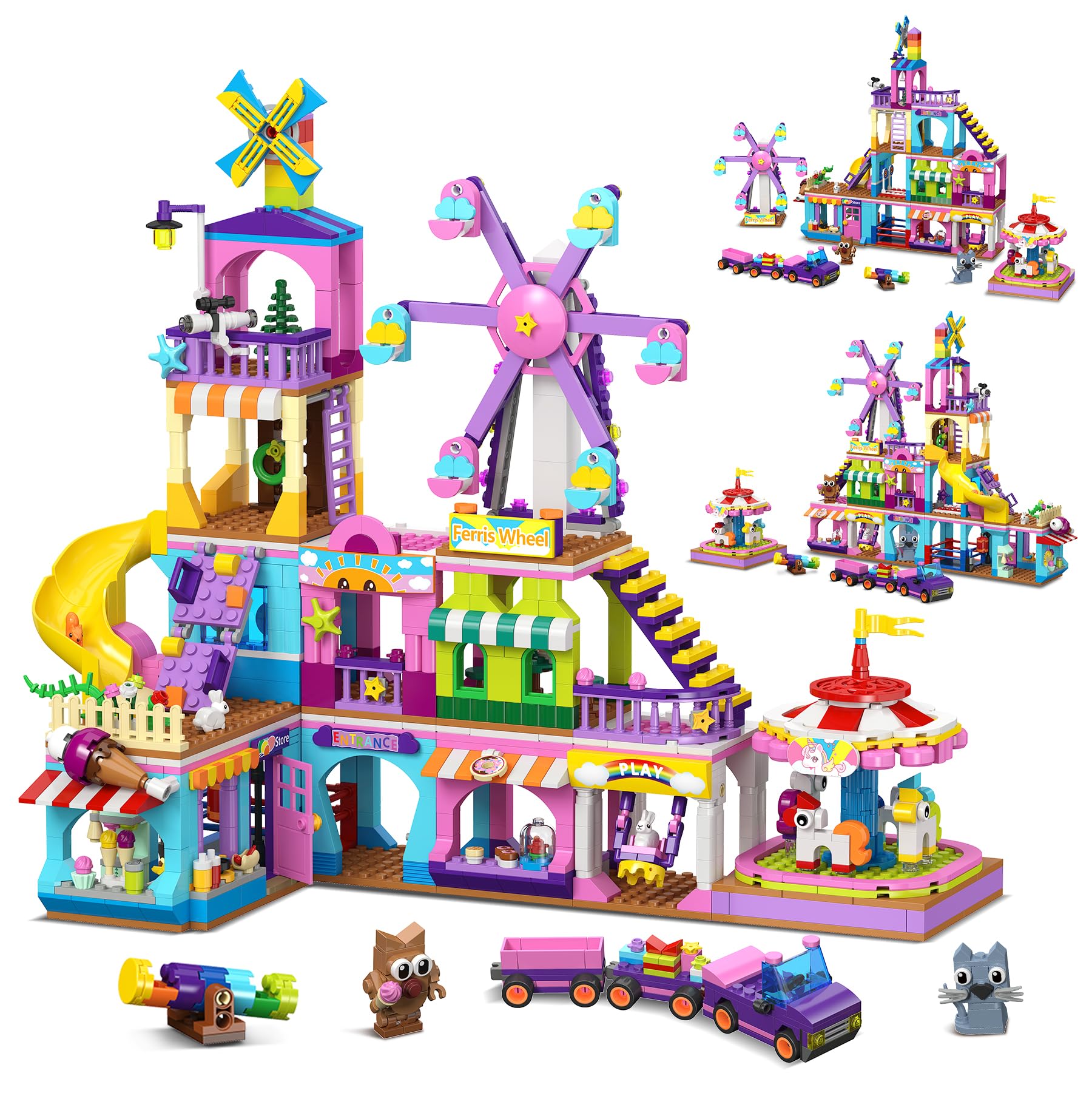 HOGOKIDS park building set Ferris wheel invites imaginative play and storytelling.