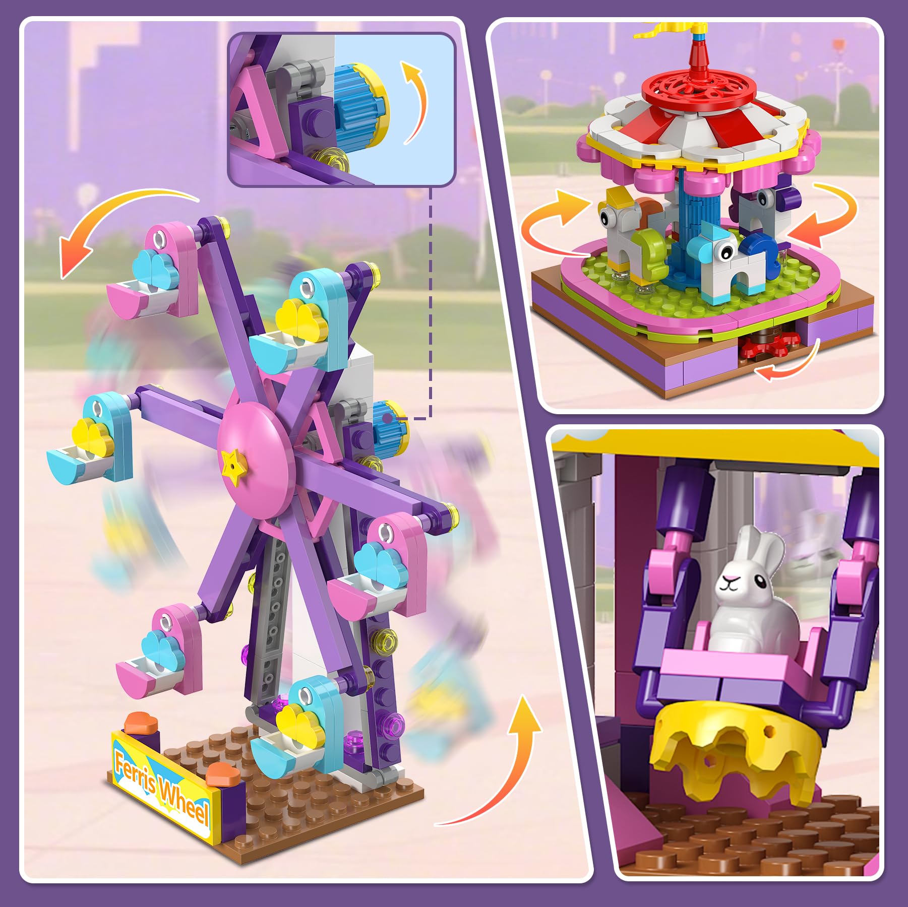 HOGOKIDS park building set gift cart scene inspires pretend shopping.