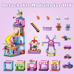 HOGOKIDS park building set seesaw scene encourages cooperative play.