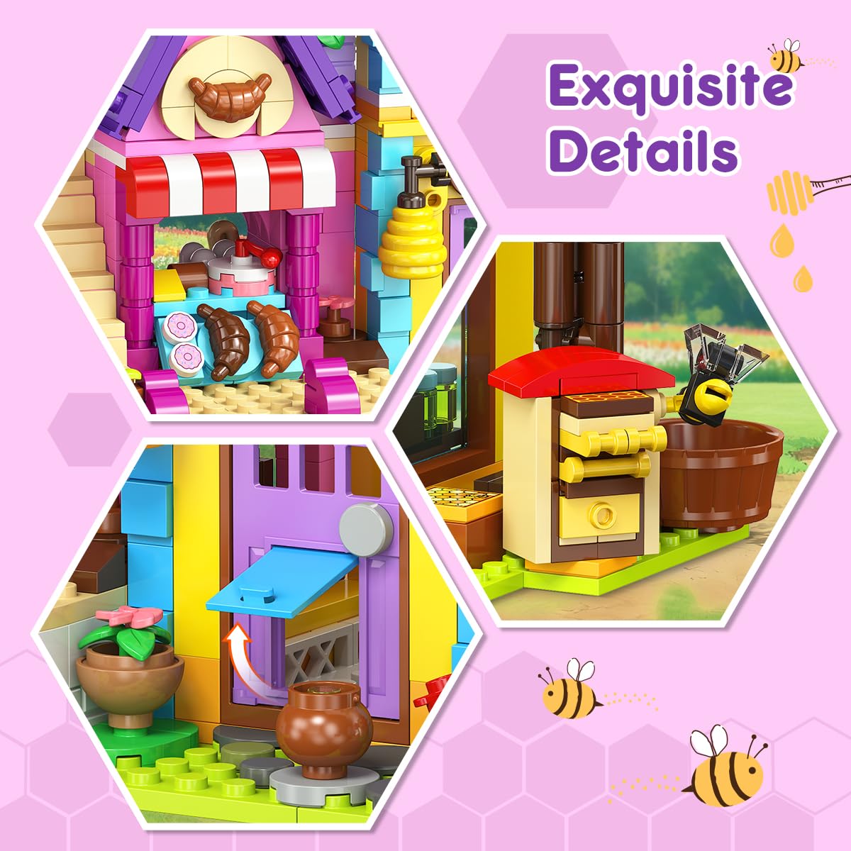 HOGOKIDS pink cart with honey jars supports storytelling.