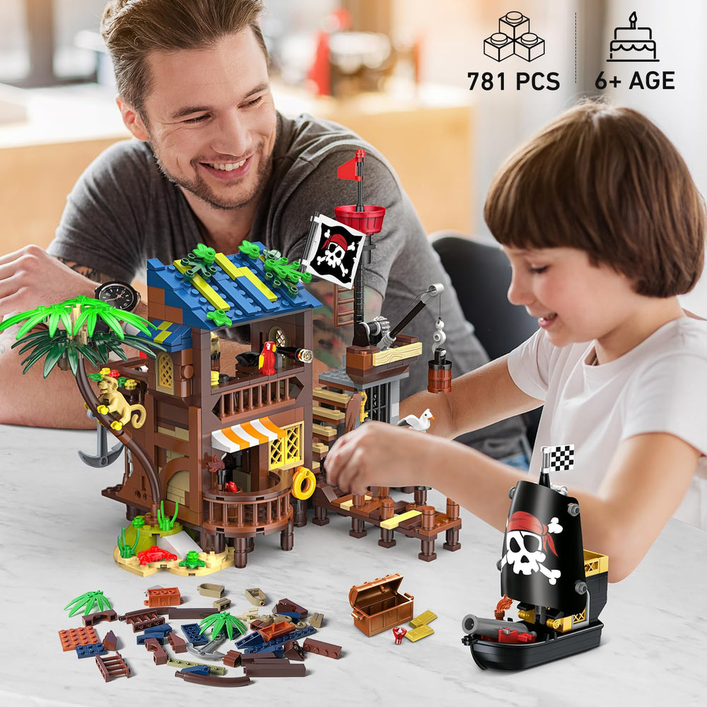 HOGOKIDS pirate wharf supply center with lighting boosts nighttime play