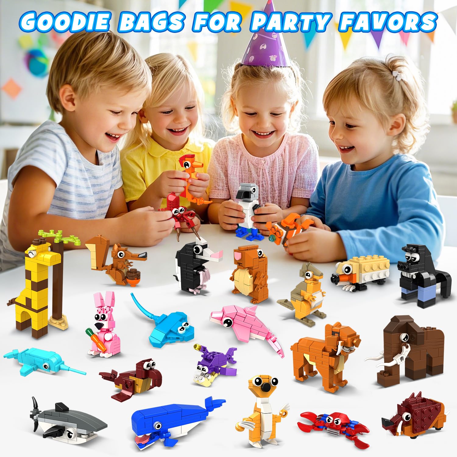 HOGOKIDS rabbit figure building block inviting collaborative play and classroom rewards.