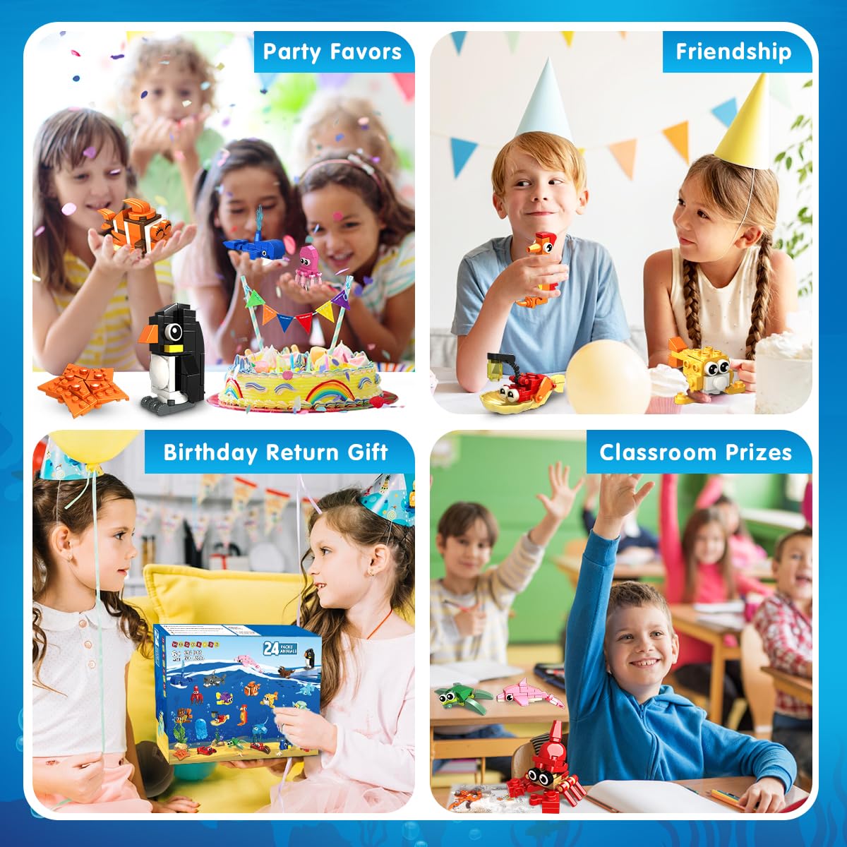 HOGOKIDS sea turtle blocks set, ideal classroom prizes and rainy-day activities
