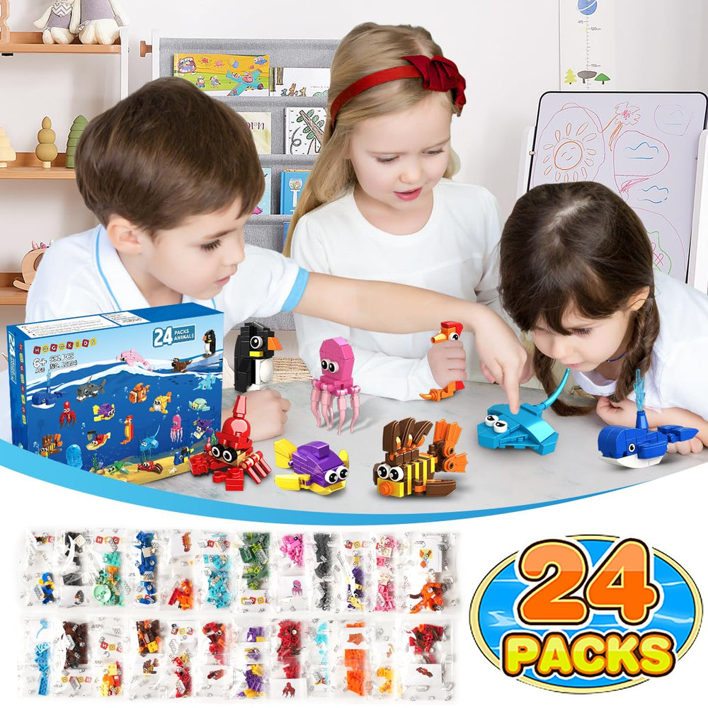 HOGOKIDS shark blocks set for kids prizes, enhances fine motor skills through construction