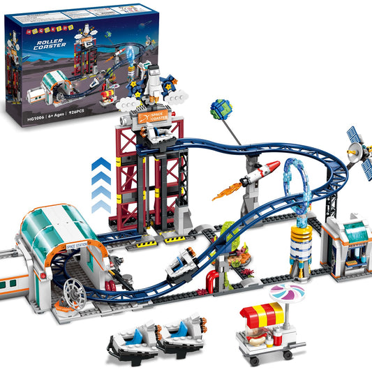 HOGOKIDS Space Roller Coaster assembly parts spark imaginative play and fine motor skill growth.