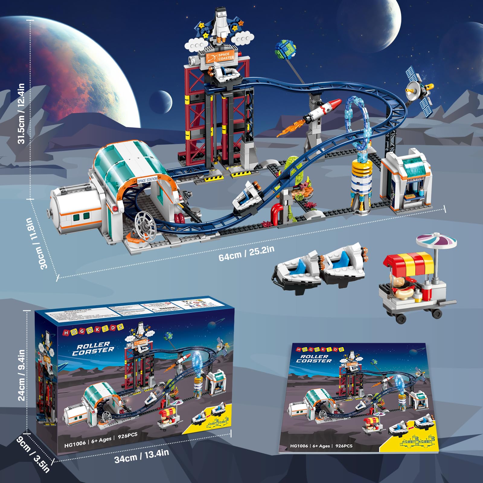 HOGOKIDS Space Roller Coaster camera location adds visual storytelling to pretend missions.