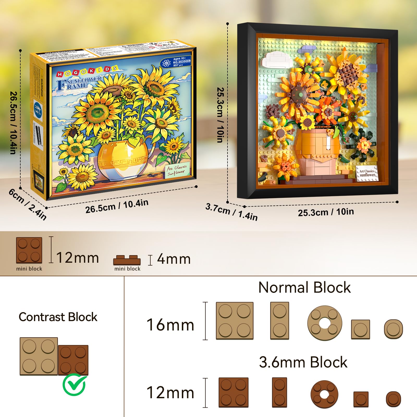 HOGOKIDS Sunflower art kit powers via battery or USB