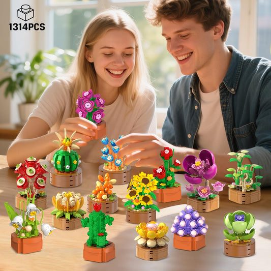 HOGOKIDS terracotta pots with mini plants close-up for vivid indoor display.