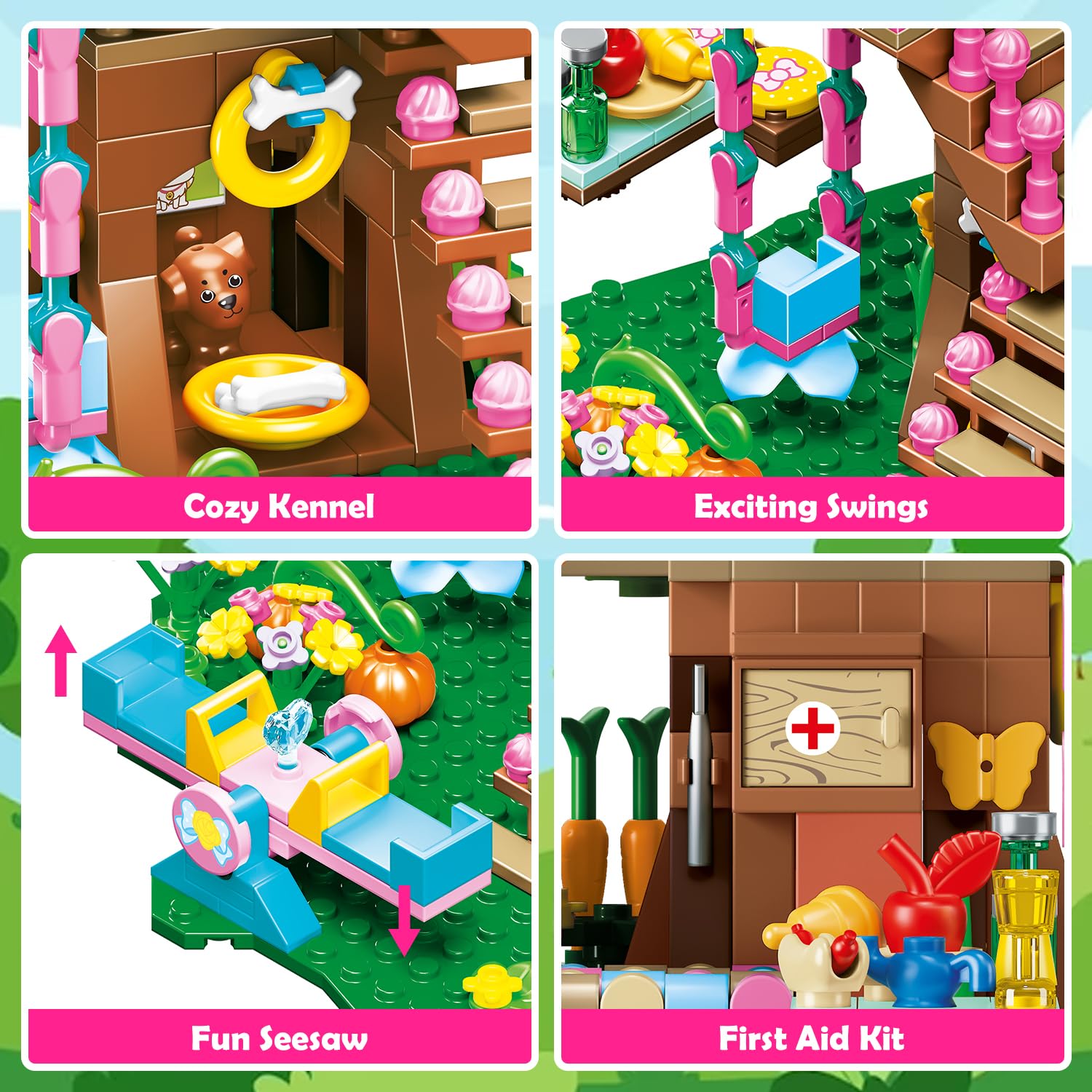 HOGOKIDS tree house rotating turbine adds moving action to builds.