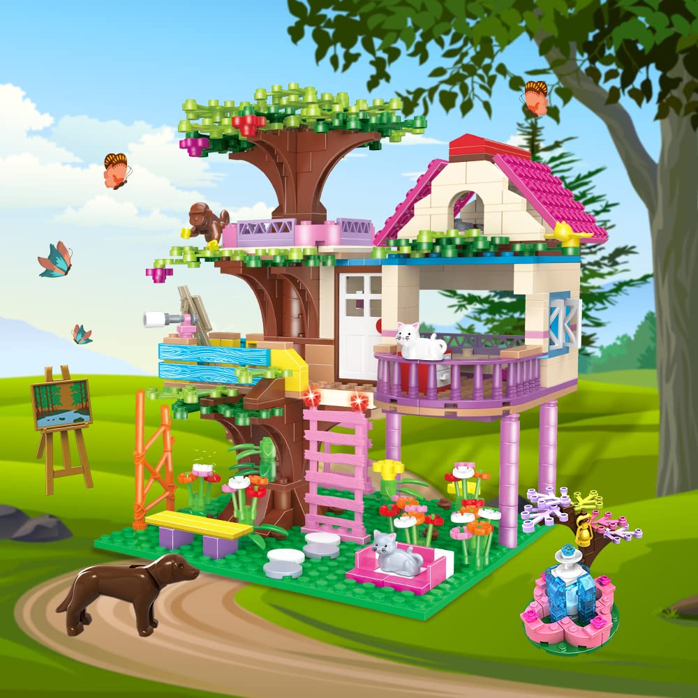 HOGOKIDS Tree House night view highlights glowing LED scenes