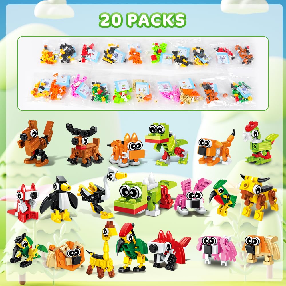 HOGOKIDS Valentines animals building pack 03 — three-in-one figures encourage cooperative play