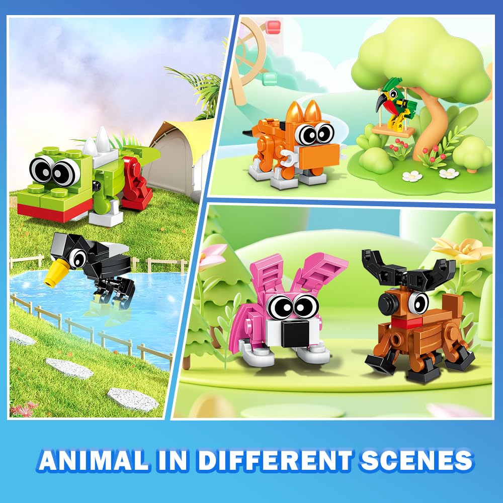 HOGOKIDS Valentines animals building pack 04 — safety-certified ABS bricks with smooth edges