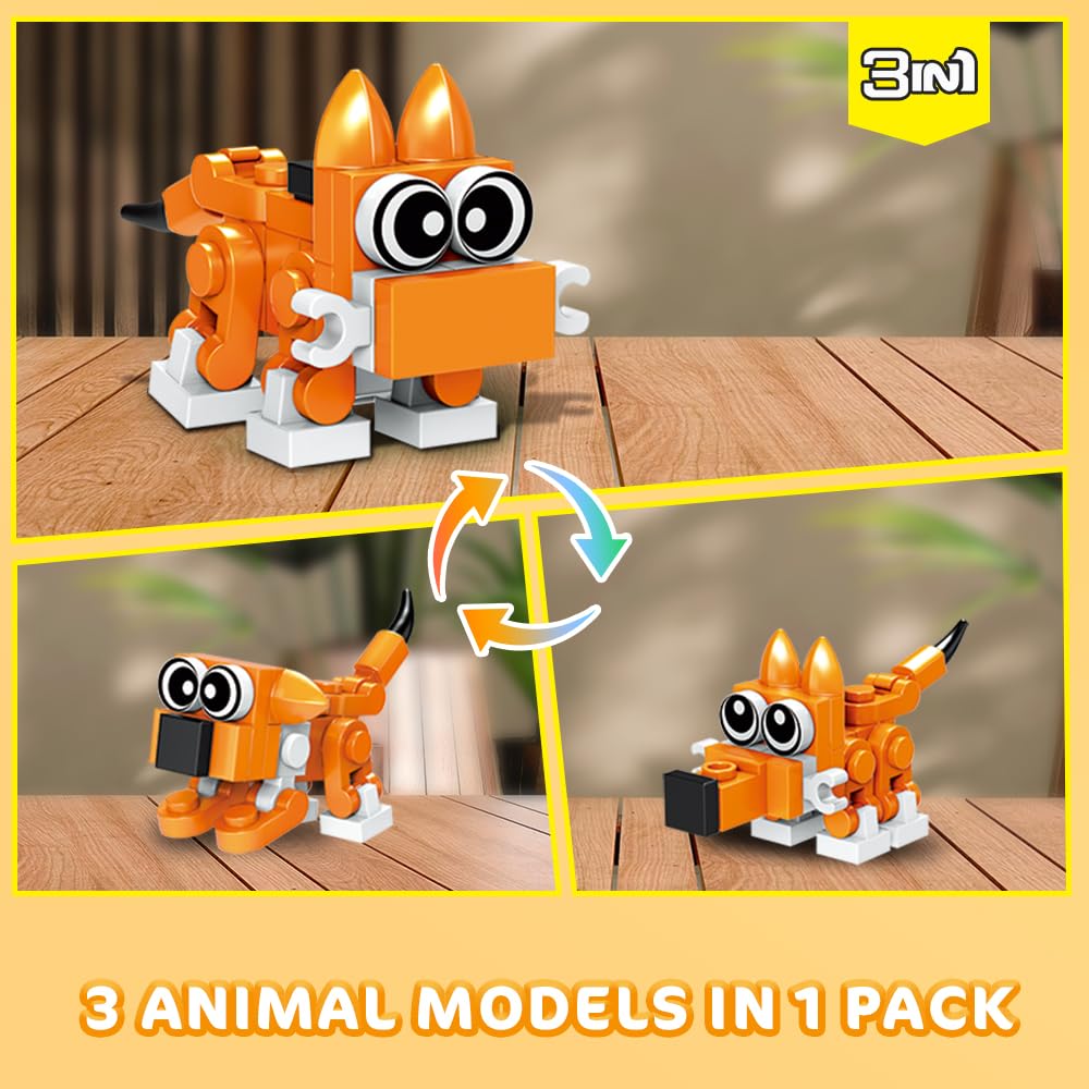 HOGOKIDS Valentines animals building pack 06 — 30 animal designs inspire color and form exploration