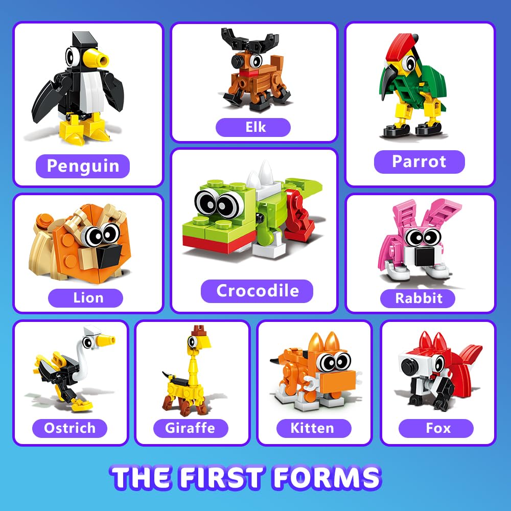 HOGOKIDS Valentines animals building pack 07 — ideal party favors for classrooms and birthdays
