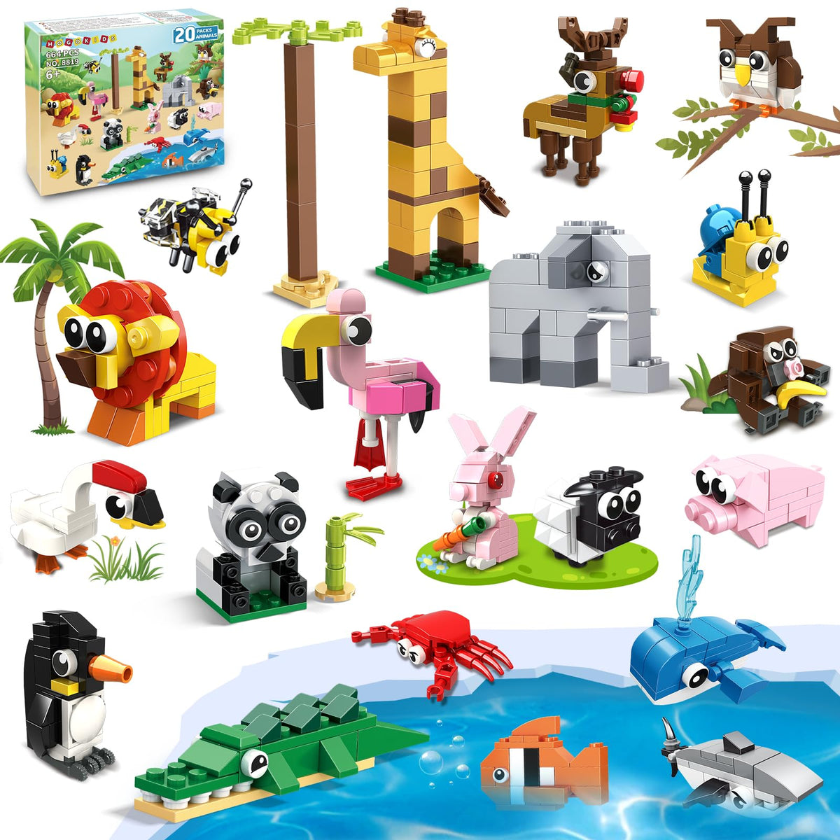 HOGOKIDS lion blocks show bright colors for creative play and color recognition