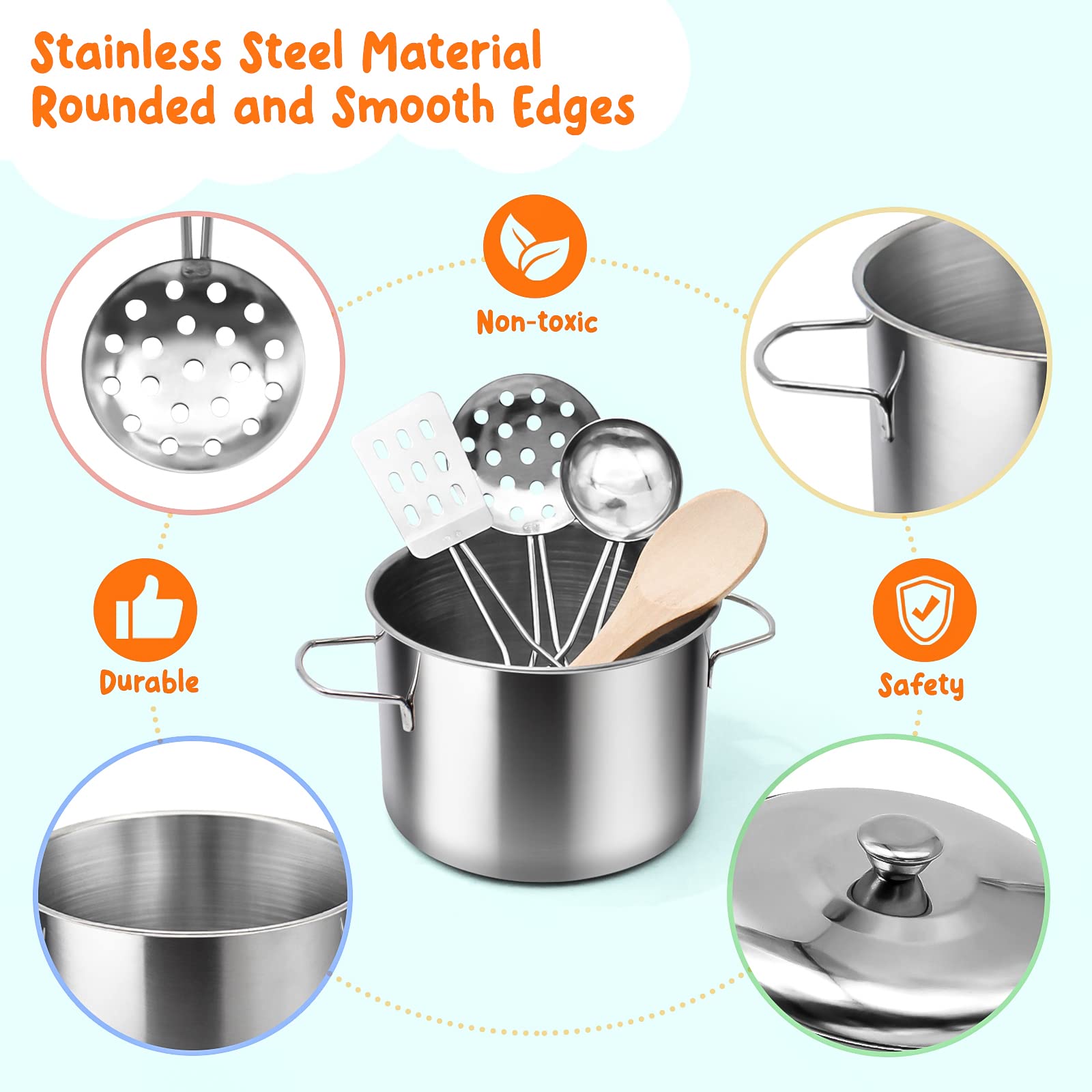 Hohosunlar durable stainless steel cookware withstands years of play