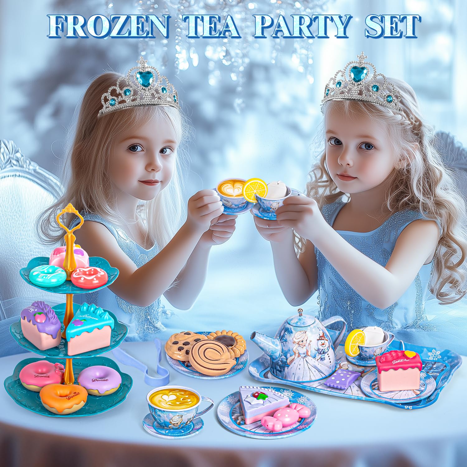 Hohosunlar tin plates and saucers for durable pretend meals