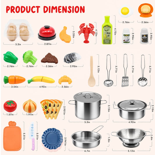 Hohosunlar toy cookware with working bell enhances pretend meal moments