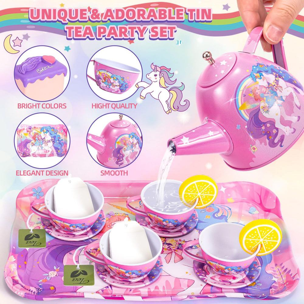 Hohosunlar Unicorn Tea Party Set food accessories inspire tasty pretend treats.