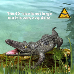 HOHQB 40in alligator floats on lake for playful decor.
