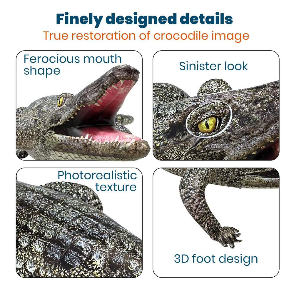 HOHQB inflatable alligator prop adds energy to party photos.