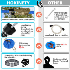 HOKINETY adjustable zipline seat adapts for different heights