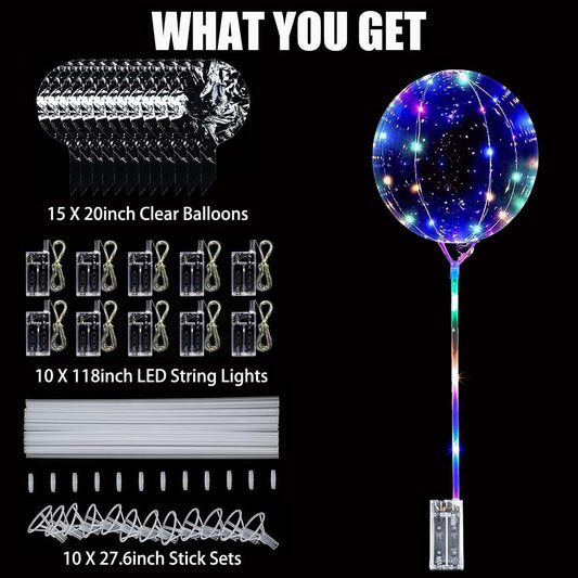 Hokoad clear bobble balloons lit from within for magical celebrations