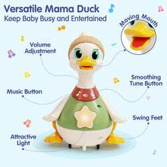 HOLA duck toy demonstrates cause-and-effect through motion and sound