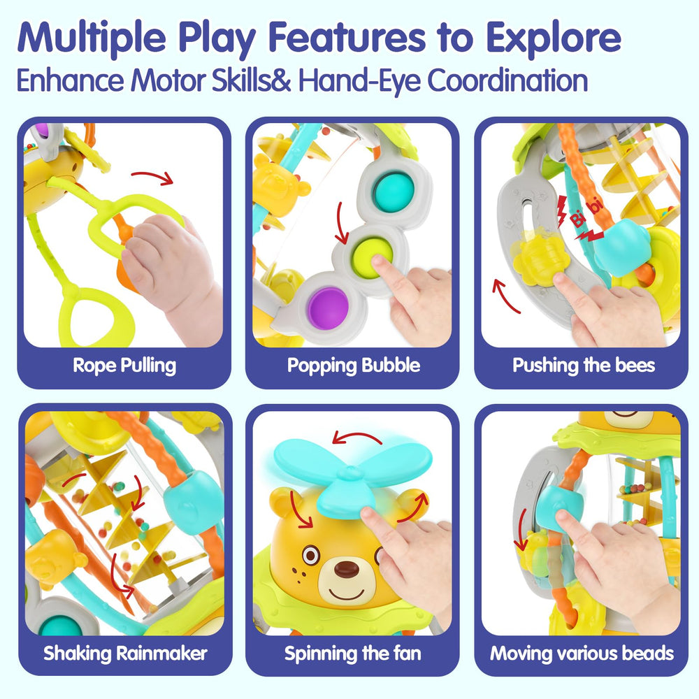 HOLA Montessori silicone pull rings offering safe texture exploration