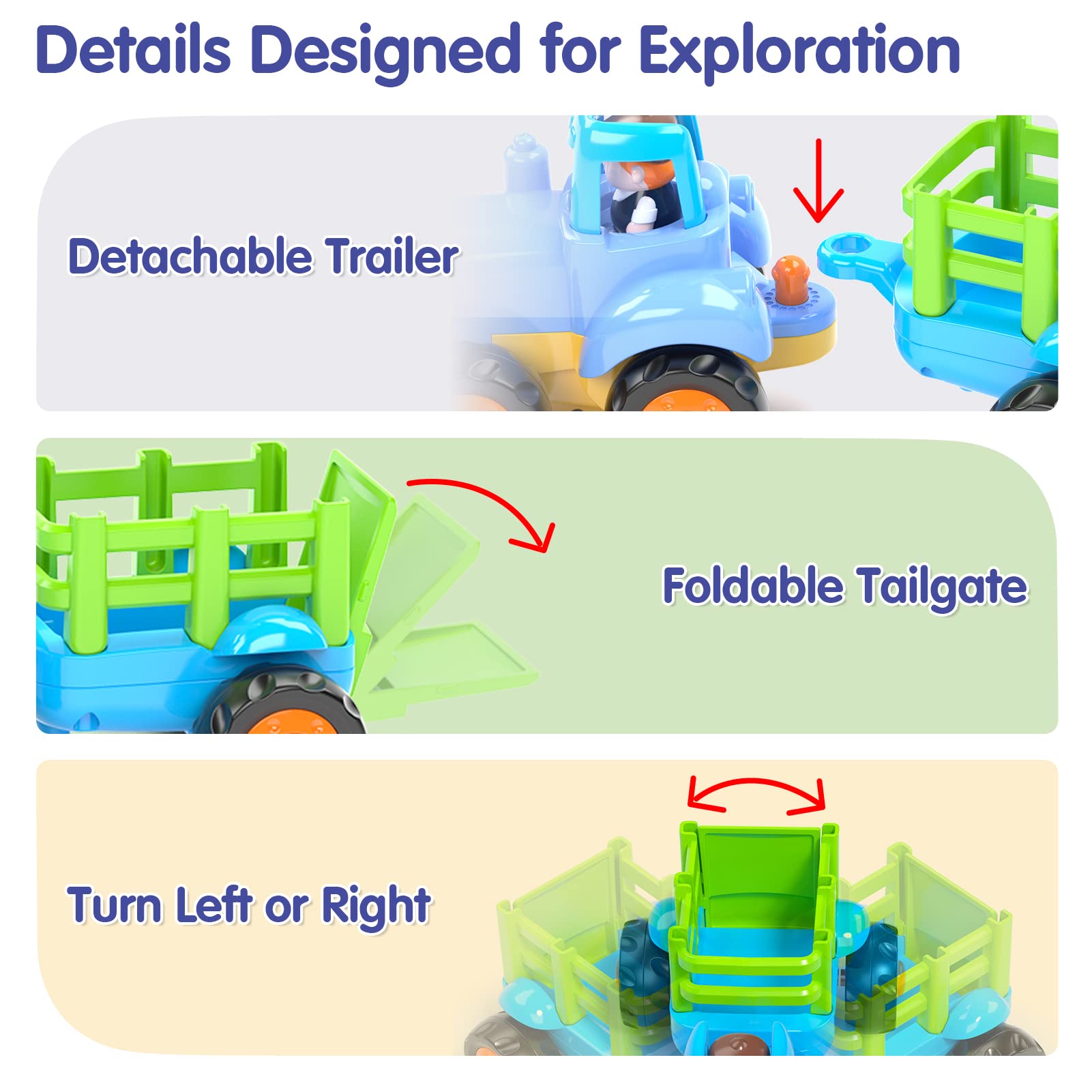 HOLA dump truck side view with flexible joints for interactive play.