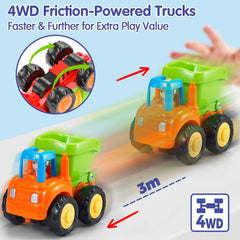 HOLA tractor toy with movable parts and bright colors.