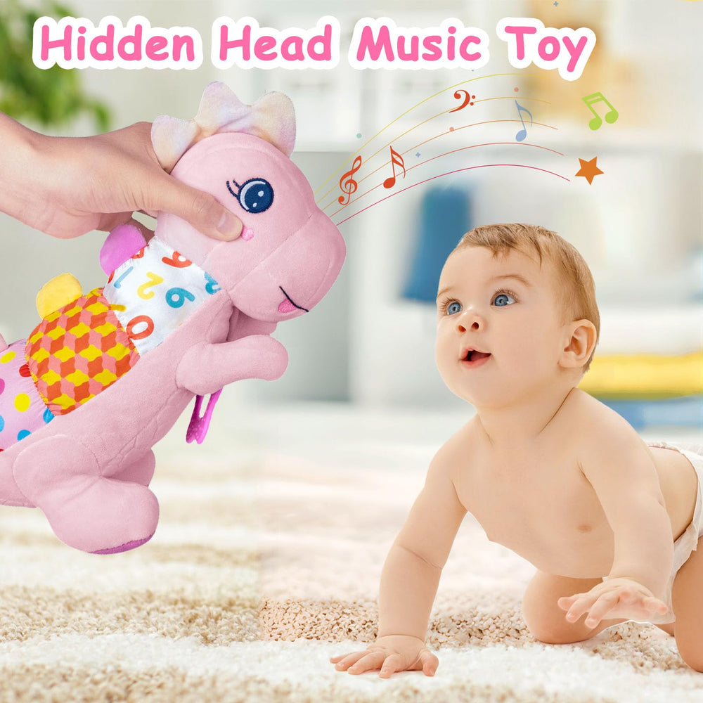 Holaxander Baby Dino plush back crinkle texture for sensory exploration