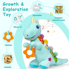 Holaxander baby dino plush body squeaker encourages interactive play and auditory curiosity.