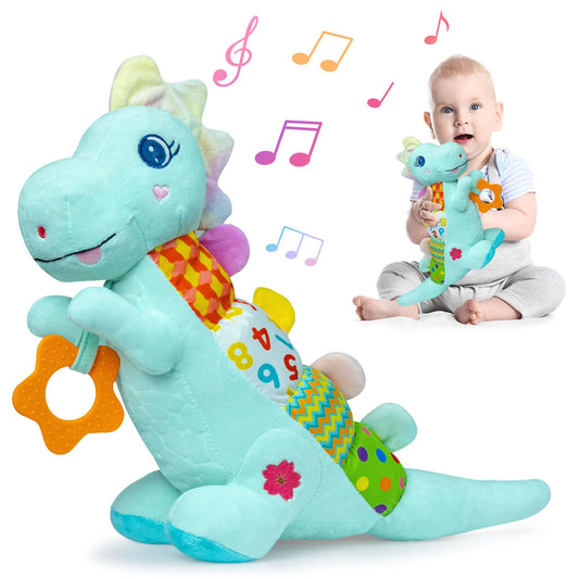 Holaxander baby dino plush head music activates soothing tunes for calm nighttime routines.