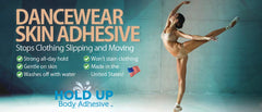 Close-up of Hold Up Body Adhesive showing skin-safe formula for comfortable wear.