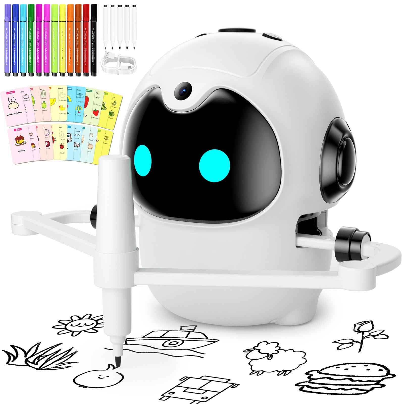 HOLIBIBE drawing robot cards collection sparks independent exploration with themed prompts.
