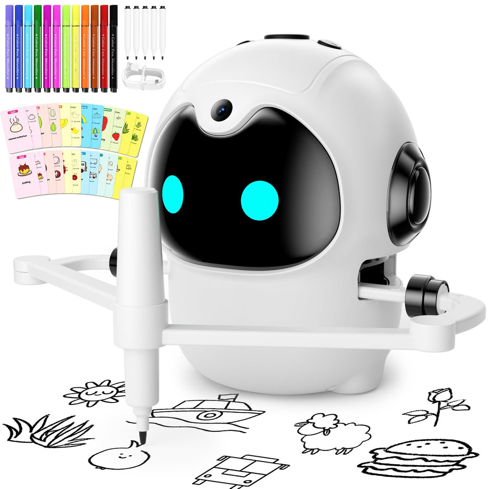 HOLIBIBE drawing robot cards collection sparks independent exploration with themed prompts.