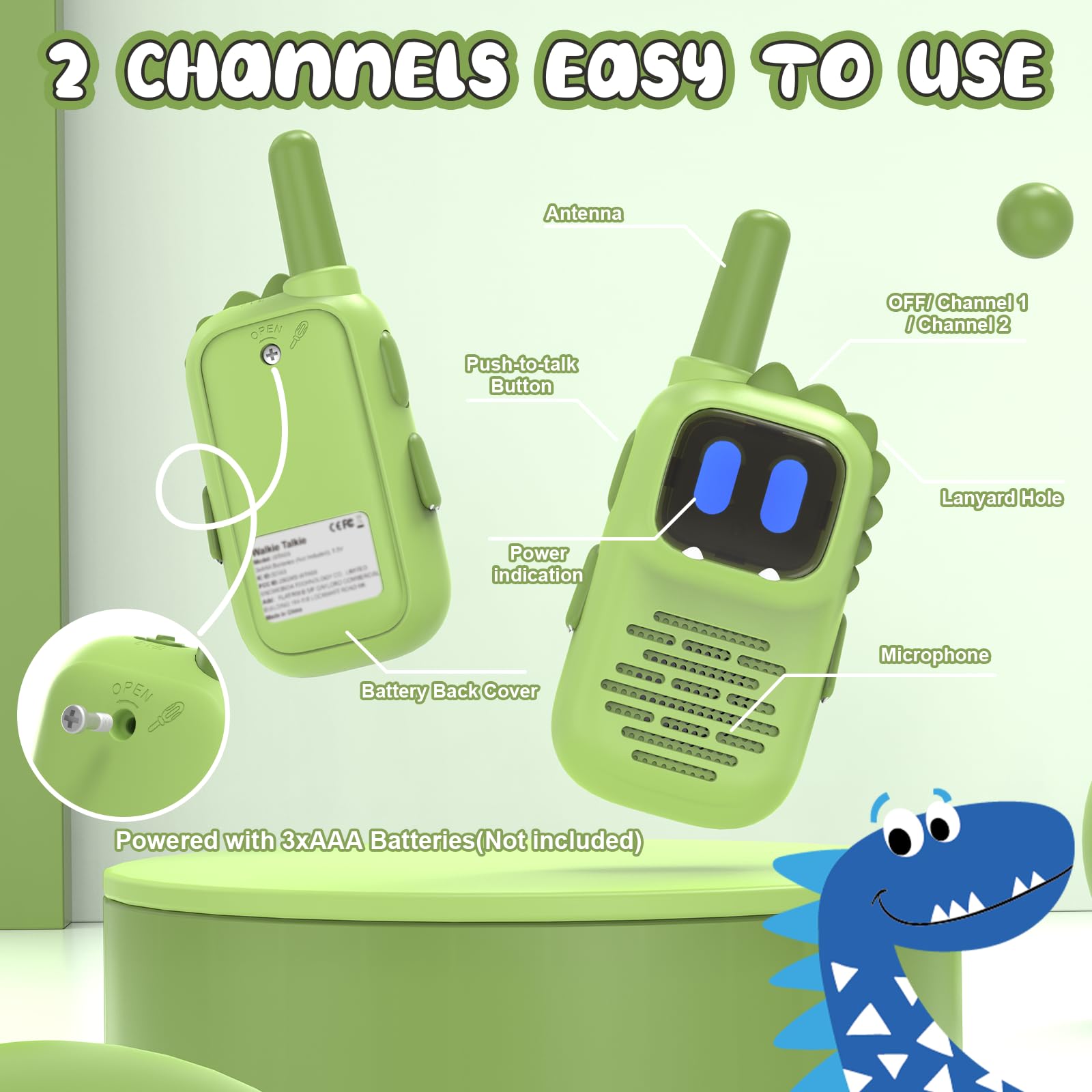 Holiky child-friendly ergonomic walkie talkie designed for small hands