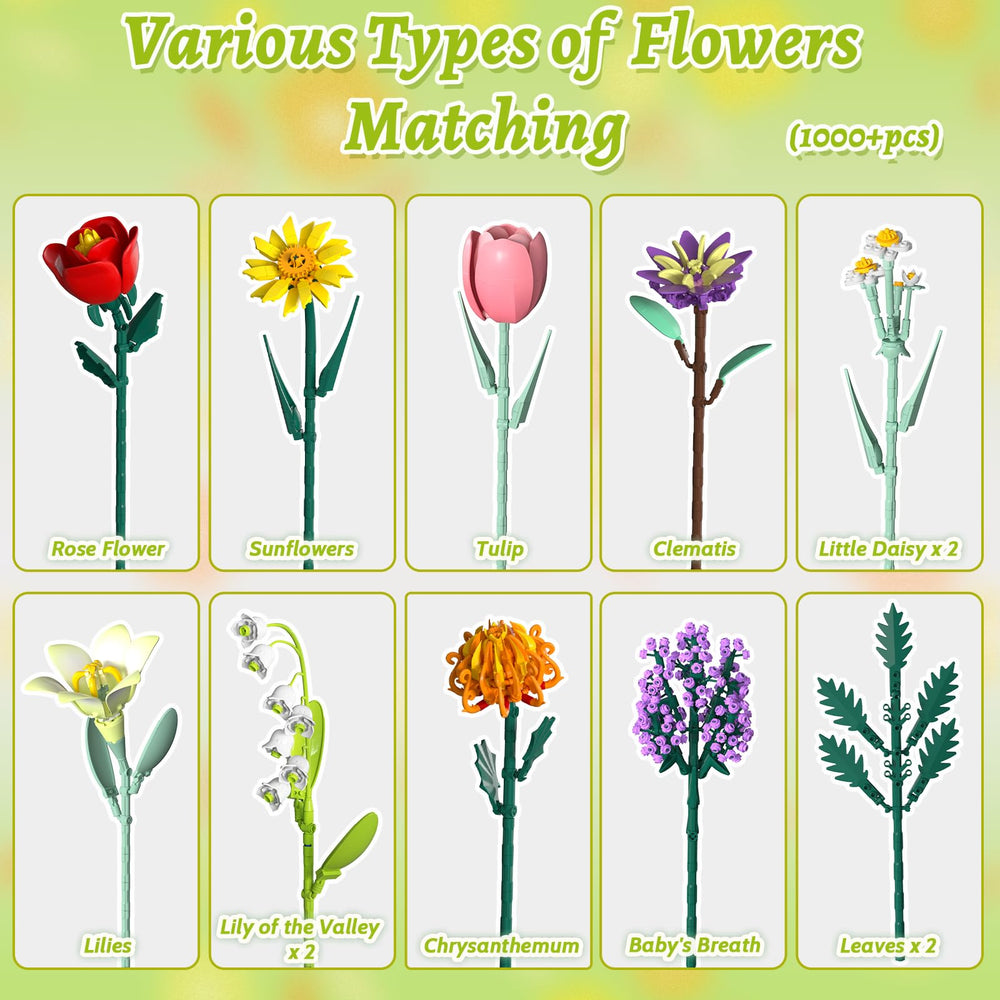 Holiky adjustable stems enabling personalized bouquet design