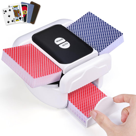 Holiky automatic card shuffler front view delivering quick, even shuffles.